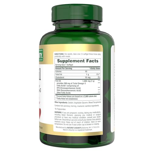  Nature's Bounty Fish Oil 300 mg Omega-3 for Heart Health, Joint Pain Relief, 145 Count
| Nature's Bounty Fish Oil 300 m