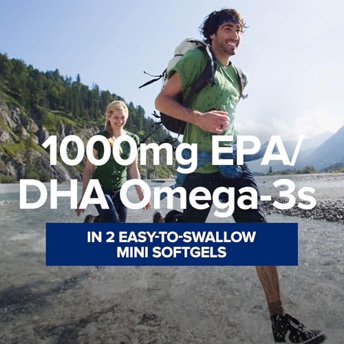  GNC Triple Strength Fish Oil Mini Omega 3 Supplement, 1000mg EPA and DHA for Heart, Brain, Skin, Eye and Joint Health, 