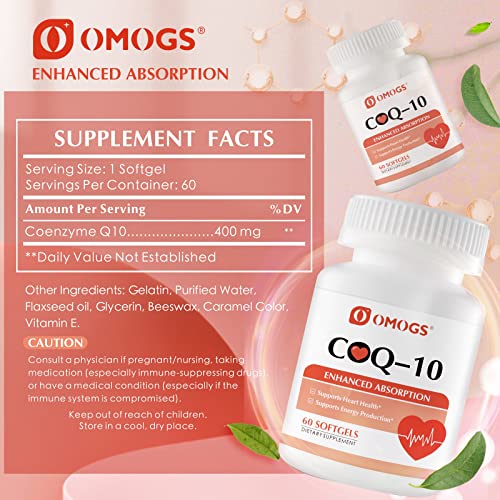 CoQ10 400mg Softgels Support Heart Health & Cellular Energy Production 60 Softgels  
CoQ10 400mg Softgels Best Absorptio