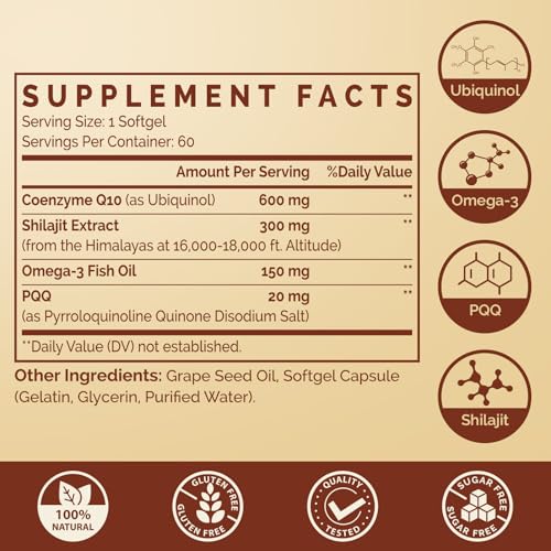  Ubiquinol CoQ10 Advanced Dual-Delivery Supplement for Fertility & Heart Health
Ubiquinol CoQ10 & Omega-3 for Energy & H