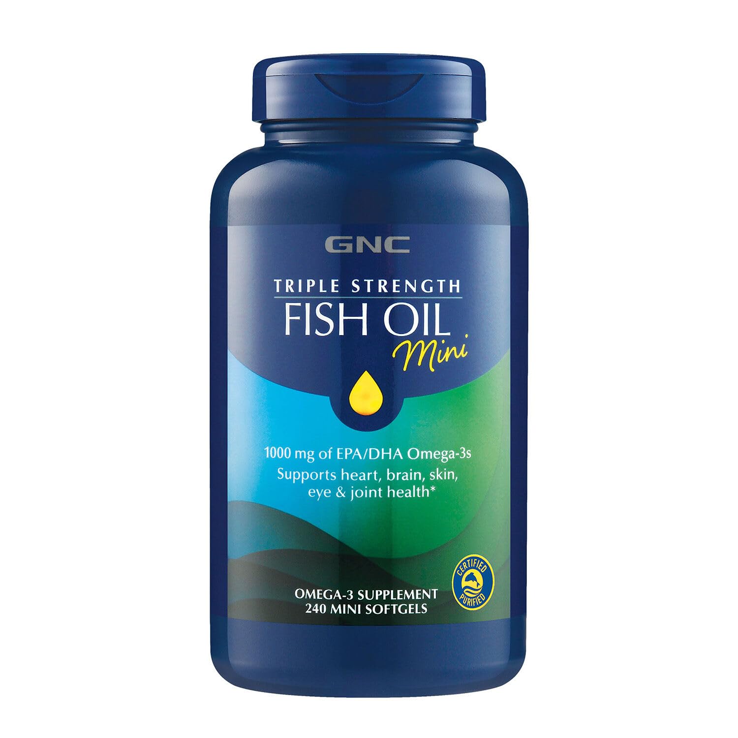  GNC Triple Strength Fish Oil Minis Omega 3 Supplement for Heart, Brain, Skin, Eye & Joint Support, 1000mg EPA and DHA, 