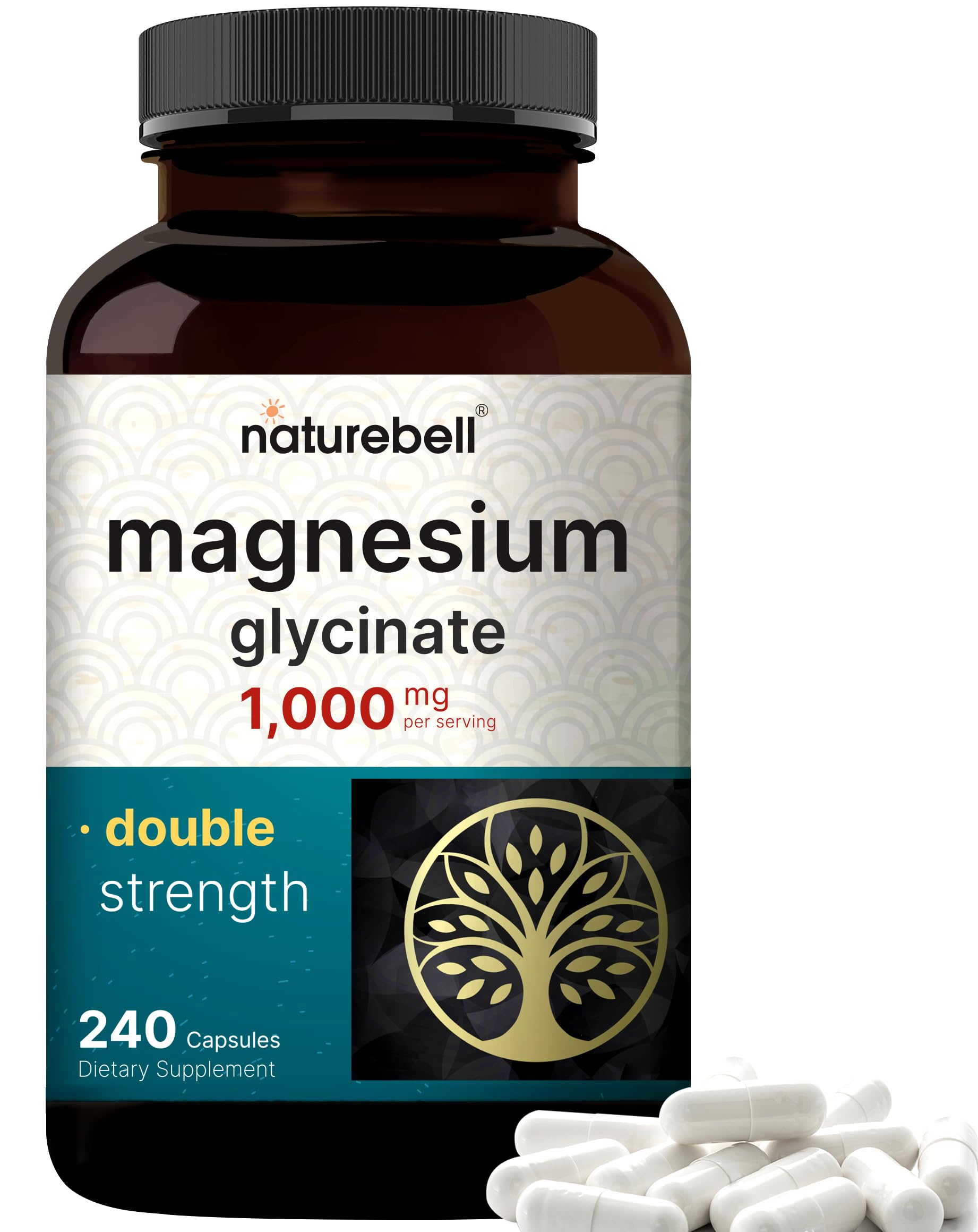  NatureBell Magnesium Glycinate 1000mg for Sleep, Muscle & Nerve Health, Non-GMO & Gluten-Free, 240 Capsules
| NatureBel