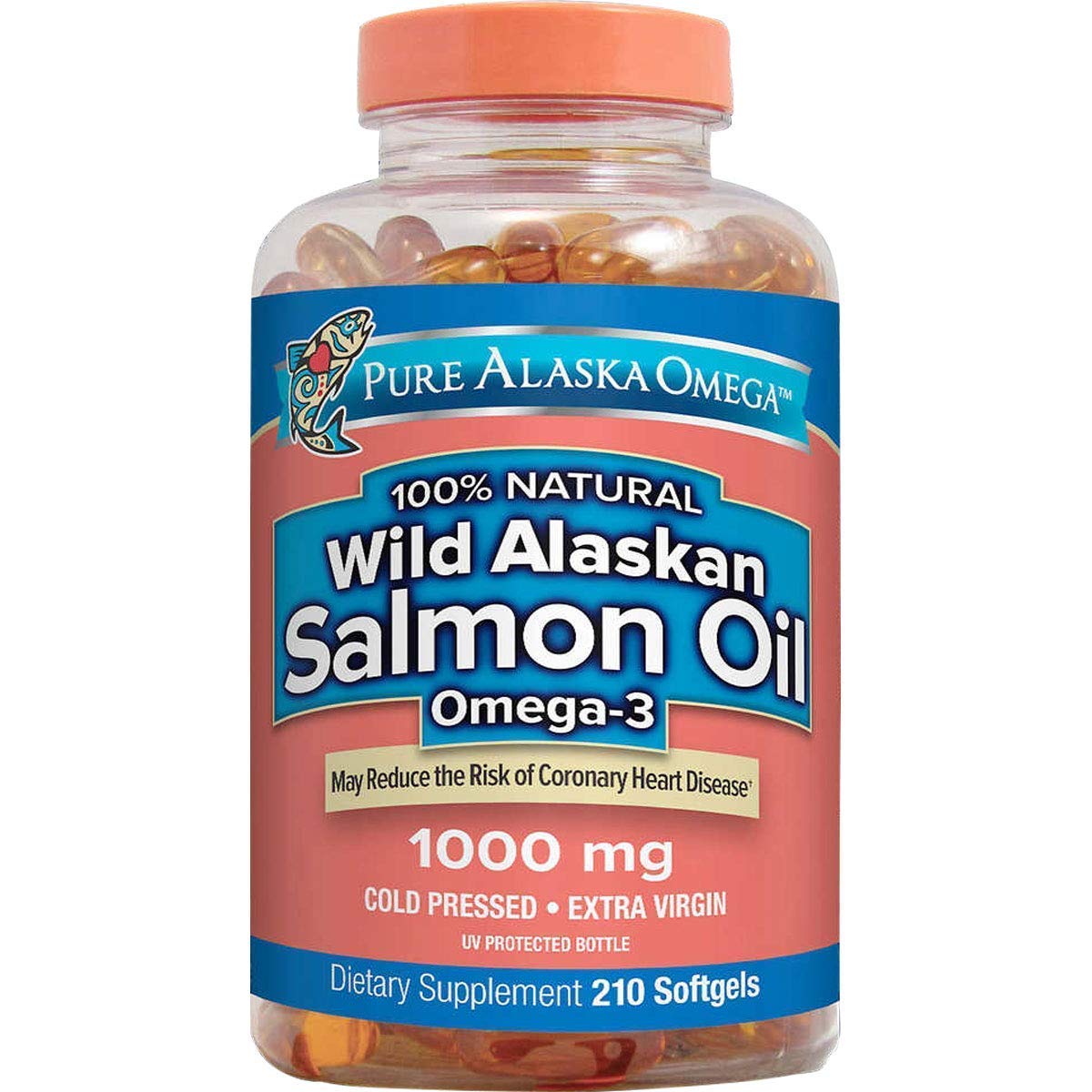  Pure Alaska Omega-3 Wild Alaskan Salmon Oil for Heart Health and Joint Pain Relief 1000mg 210 ct
| Pure Alaska Omega-3 