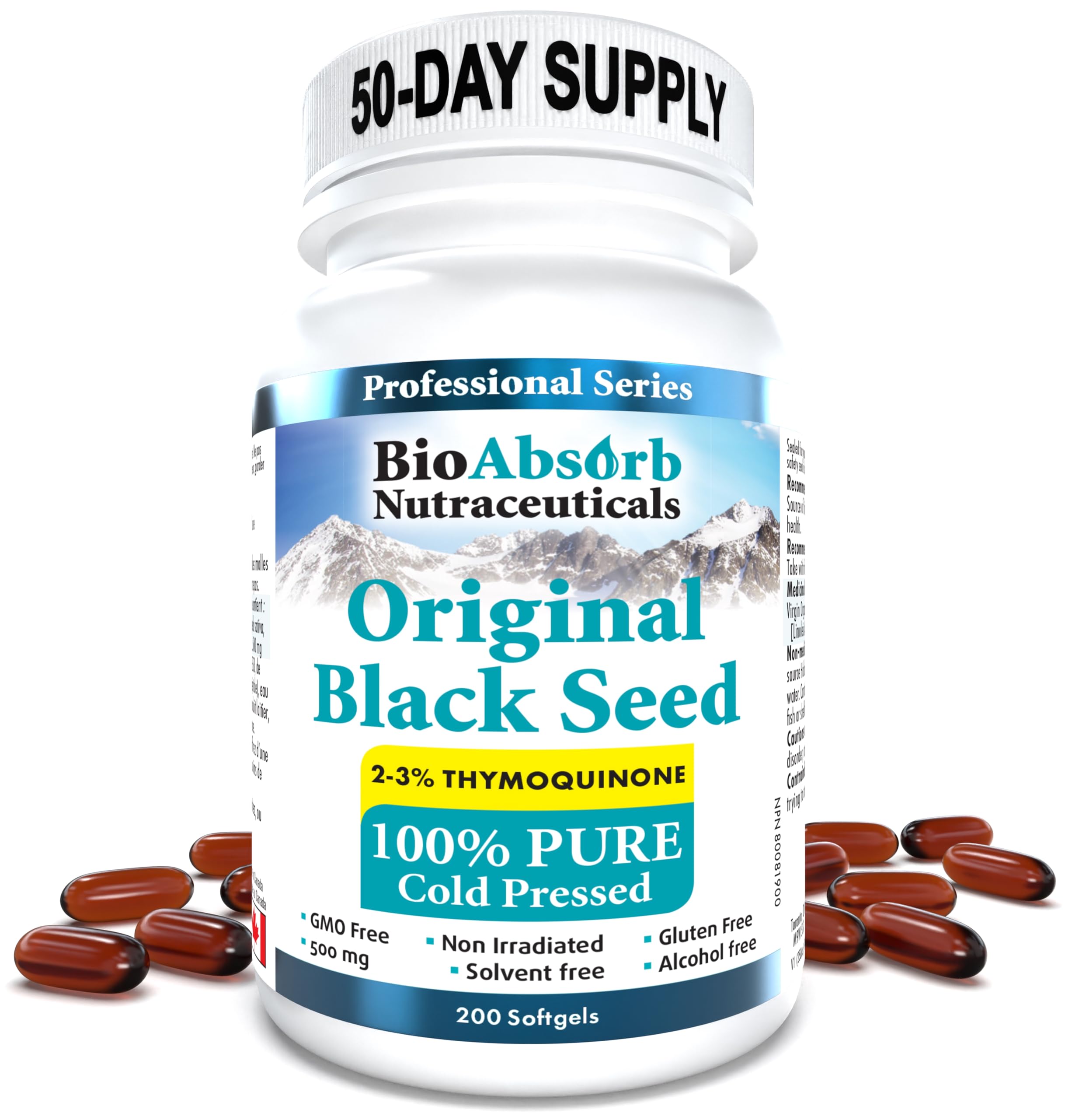  Bio Absorb Black Seed Oil Cold Pressed Capsules for Heart Health
| Bio Absorb Black Seed Oil Cold Pressed Capsules for 